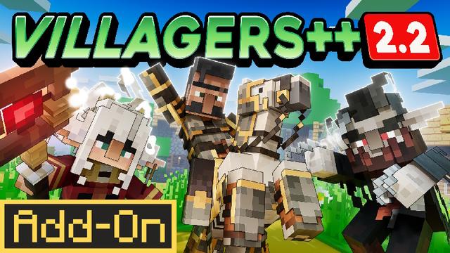 Thumbnail of the Minecraft Bedrock Marketplace product VILLAGERS++ Add-On created by Kubo Studios.