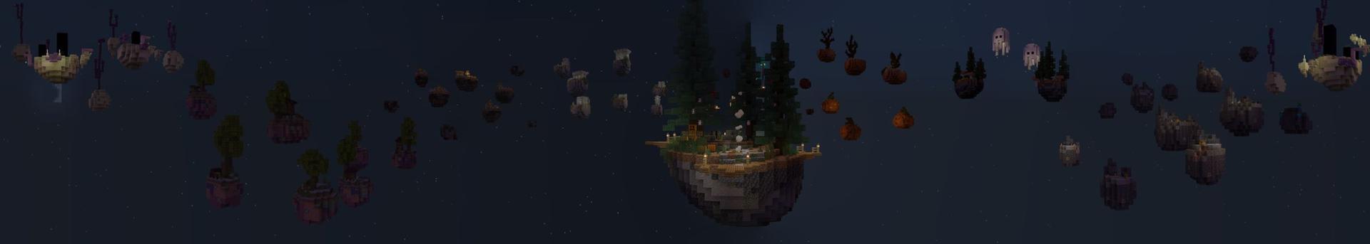 Panorama of the Minecraft Bedrock Marketplace product Halloween Skyblock created by Lebleb.