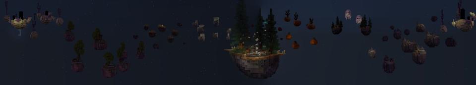 Panorama of the Minecraft Bedrock Marketplace product Halloween Skyblock created by Lebleb.
