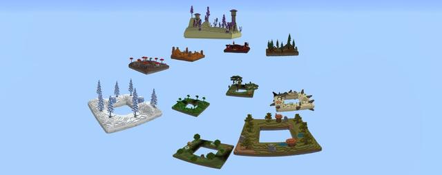 Panorama of the Minecraft Bedrock Marketplace product Levels Skyblock created by Lebleb.