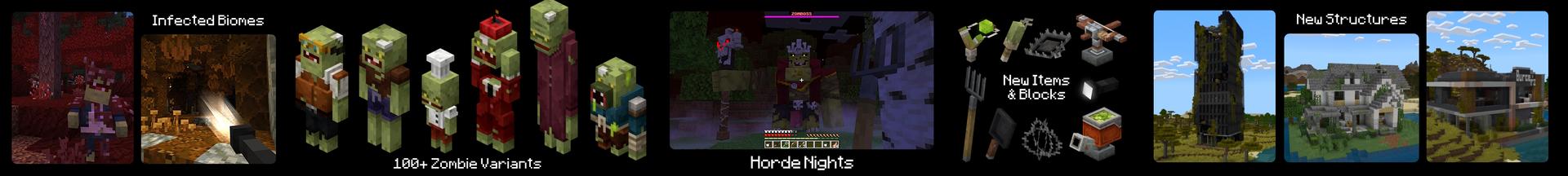 Panorama of the Minecraft Bedrock Marketplace product ZOMBIFIED Add-On created by Levelatics.