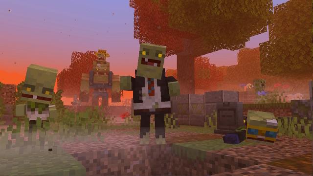 Screenshot of the Minecraft Bedrock Marketplace product ZOMBIFIED Add-On created by Levelatics.