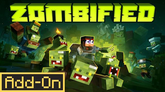 Thumbnail of the Minecraft Bedrock Marketplace product ZOMBIFIED Add-On created by Levelatics.