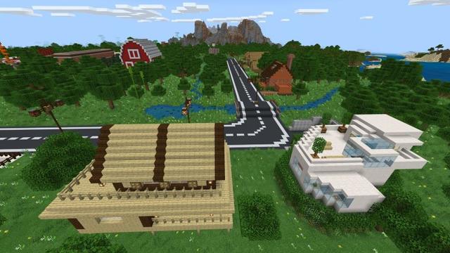 Screenshot of the Minecraft Bedrock Marketplace product American Café created by Lifeboat.