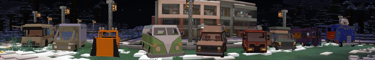 Panorama of the Minecraft Bedrock Marketplace product American RVs created by Lifeboat.