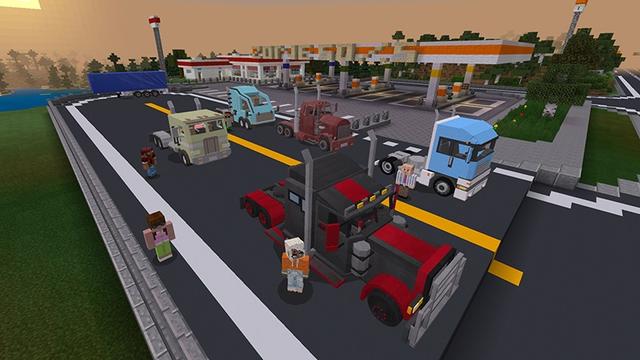Screenshot of the Minecraft Bedrock Marketplace product American Trucks created by Lifeboat.