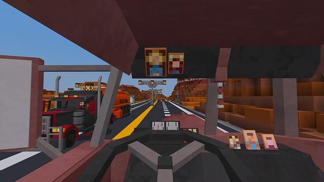 Screenshot of the Minecraft Bedrock Marketplace product American Trucks created by Lifeboat.