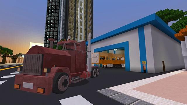Screenshot of the Minecraft Bedrock Marketplace product American Trucks created by Lifeboat.