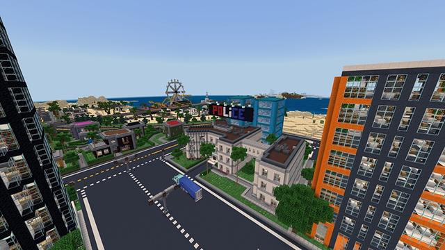 Screenshot of the Minecraft Bedrock Marketplace product American Trucks created by Lifeboat.