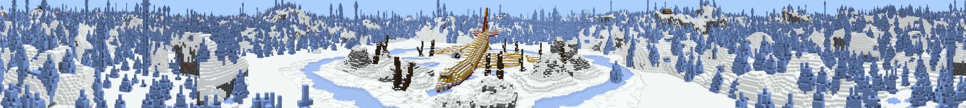 Panorama of the Minecraft Bedrock Marketplace product Arctic Survival created by Lifeboat.