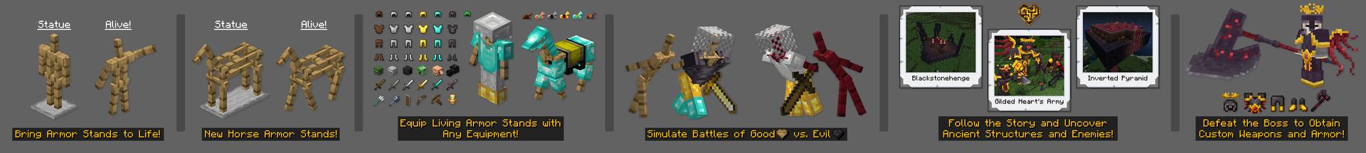 Panorama of the Minecraft Bedrock Marketplace product Armor Stand Soldiers Add-On created by Lifeboat.