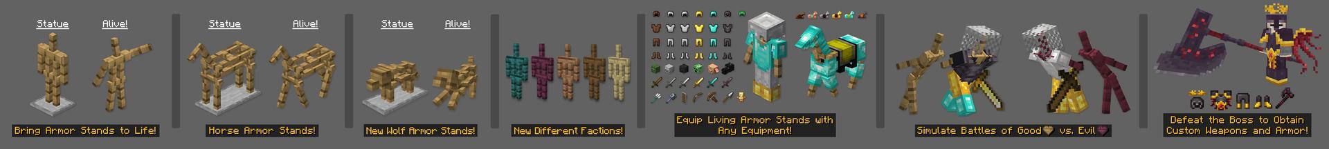 Panorama of the Minecraft Bedrock Marketplace product Armor Stand Soldiers Add-On created by Lifeboat.