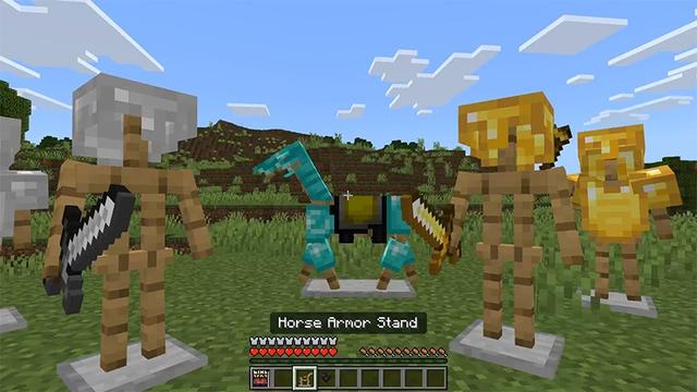 Screenshot of the Minecraft Bedrock Marketplace product Armor Stand Soldiers Add-On created by Lifeboat.