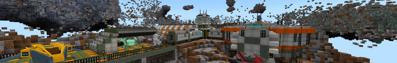 Panorama of the Minecraft Bedrock Marketplace product Asteroid Base created by Lifeboat.