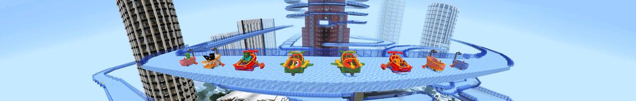 Panorama of the Minecraft Bedrock Marketplace product Bathtub Racing created by Lifeboat.