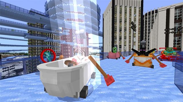 Screenshot of the Minecraft Bedrock Marketplace product Bathtub Racing created by Lifeboat.
