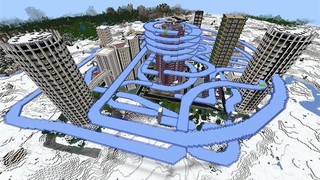 Screenshot of the Minecraft Bedrock Marketplace product Bathtub Racing created by Lifeboat.