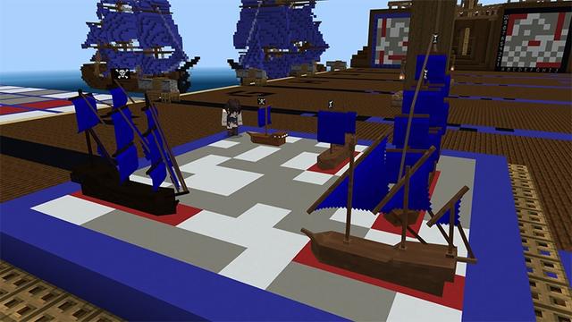 Screenshot of the Minecraft Bedrock Marketplace product Battle Boats created by Lifeboat.