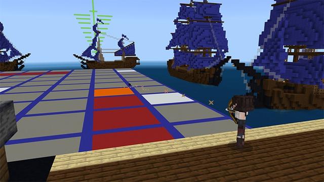 Screenshot of the Minecraft Bedrock Marketplace product Battle Boats created by Lifeboat.