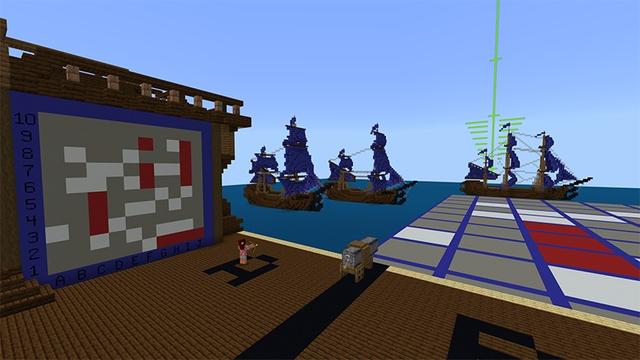 Screenshot of the Minecraft Bedrock Marketplace product Battle Boats created by Lifeboat.