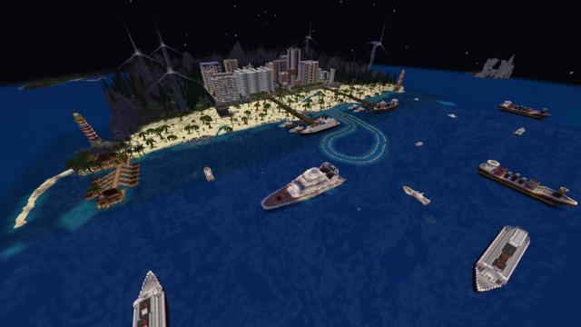 Screenshot of the Minecraft Bedrock Marketplace product Beach Resort created by Lifeboat.