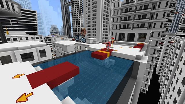 Screenshot of the Minecraft Bedrock Marketplace product Bike Parkour created by Lifeboat.
