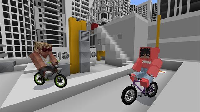 Screenshot of the Minecraft Bedrock Marketplace product Bike Parkour created by Lifeboat.