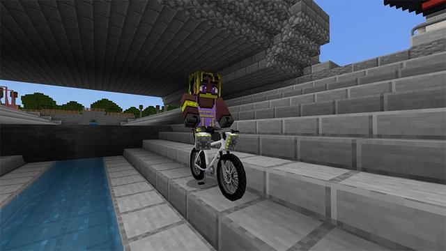 Screenshot of the Minecraft Bedrock Marketplace product Bikes, Scooters & Skateboards created by Lifeboat.