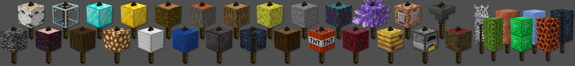 Panorama of the Minecraft Bedrock Marketplace product Block Hammers Add-On created by Lifeboat.