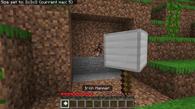 Screenshot of the Minecraft Bedrock Marketplace product Block Hammers Add-On created by Lifeboat.
