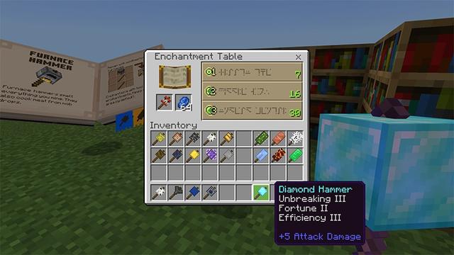Screenshot of the Minecraft Bedrock Marketplace product Block Hammers Add-On created by Lifeboat.