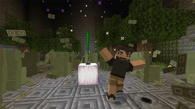 Screenshot of the Minecraft Bedrock Marketplace product Button Challenge created by Lifeboat.