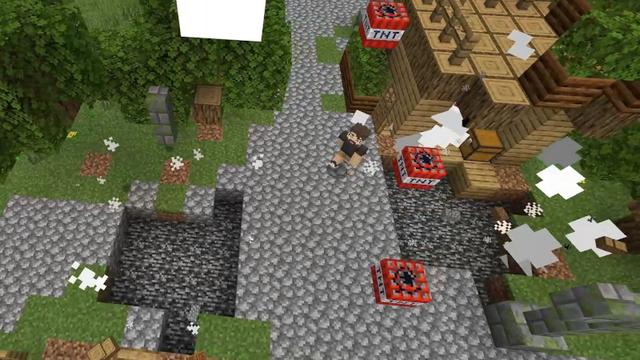 Screenshot of the Minecraft Bedrock Marketplace product Button Challenge created by Lifeboat.