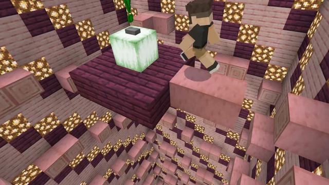 Screenshot of the Minecraft Bedrock Marketplace product Button Challenge created by Lifeboat.