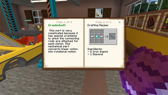 Screenshot of the Minecraft Bedrock Marketplace product Car Crafter created by Lifeboat.