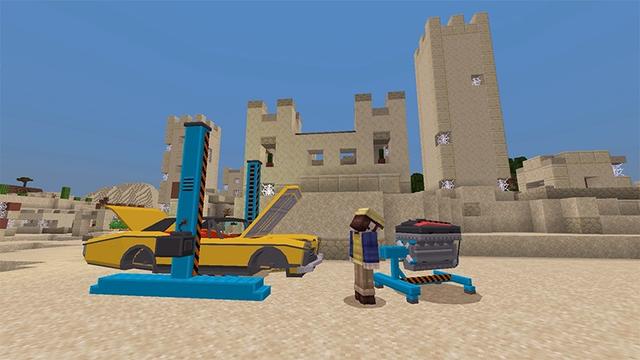 Screenshot of the Minecraft Bedrock Marketplace product Car Crafter created by Lifeboat.