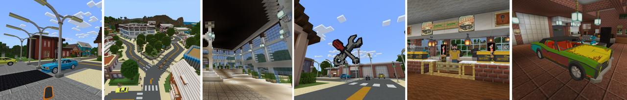 Panorama of the Minecraft Bedrock Marketplace product Car Mechanic created by Lifeboat.