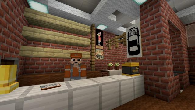 Screenshot of the Minecraft Bedrock Marketplace product Car Mechanic created by Lifeboat.