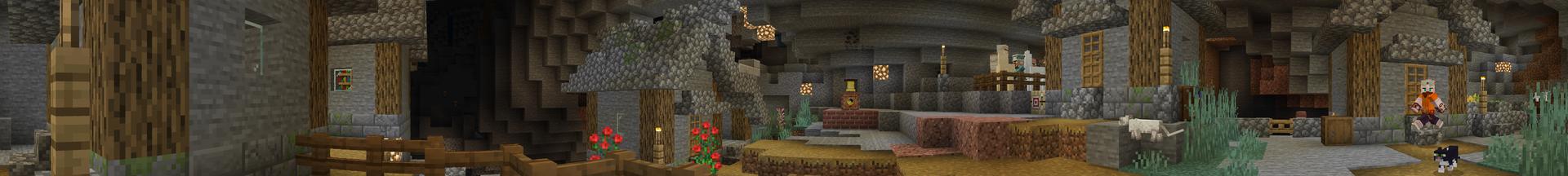 Panorama of the Minecraft Bedrock Marketplace product Cave World created by Lifeboat.