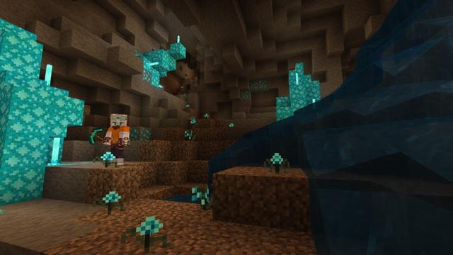 Screenshot of the Minecraft Bedrock Marketplace product Cave World created by Lifeboat.