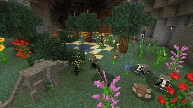 Screenshot of the Minecraft Bedrock Marketplace product Cave World created by Lifeboat.