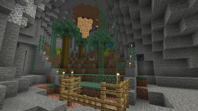 Screenshot of the Minecraft Bedrock Marketplace product Cave World created by Lifeboat.