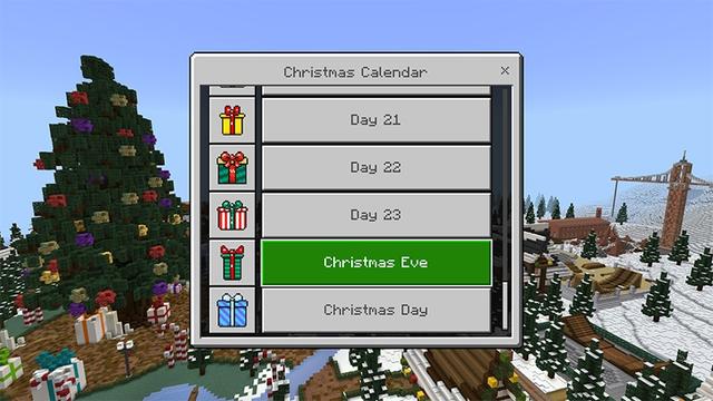 Screenshot of the Minecraft Bedrock Marketplace product Christmas Calendar created by Lifeboat.