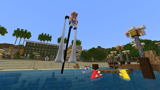 Screenshot of the Minecraft Bedrock Marketplace product Craftable Boats created by Lifeboat.