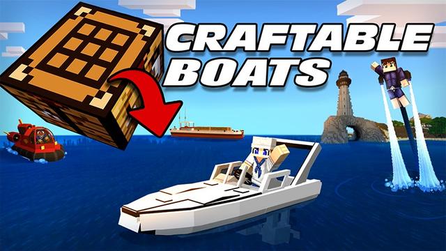 Thumbnail of the Minecraft Bedrock Marketplace product Craftable Boats created by Lifeboat.
