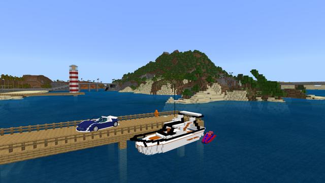 Screenshot of the Minecraft Bedrock Marketplace product Craftable Cars created by Lifeboat.