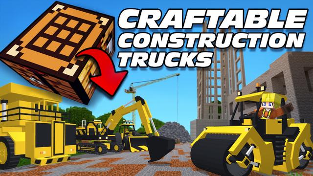 Thumbnail of the Minecraft Bedrock Marketplace product Craftable Construction Trucks created by Lifeboat.