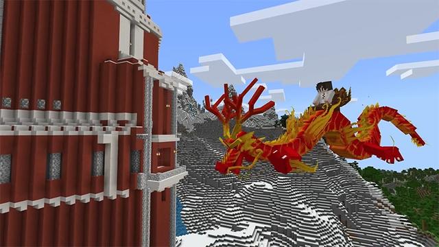 Screenshot of the Minecraft Bedrock Marketplace product Craftable Dragons Evolved created by Lifeboat.