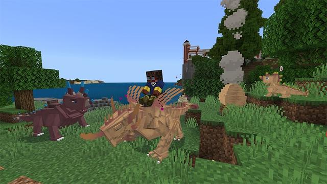 Screenshot of the Minecraft Bedrock Marketplace product Craftable Dragons Evolved created by Lifeboat.