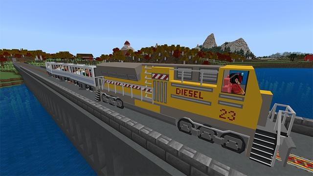 Screenshot of the Minecraft Bedrock Marketplace product Craftable Trains created by Lifeboat.